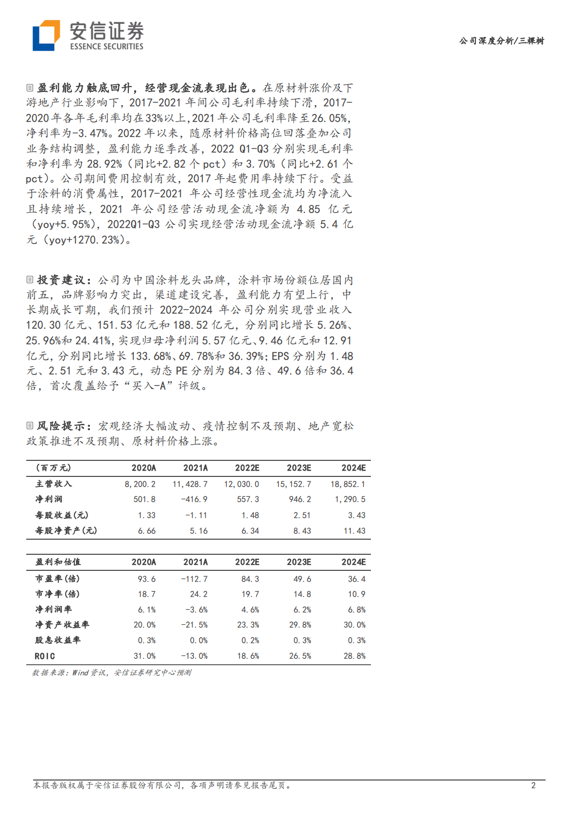 三棵树-民族涂料龙头成长路径清晰，加强高端零售布局小B发力 第2页
