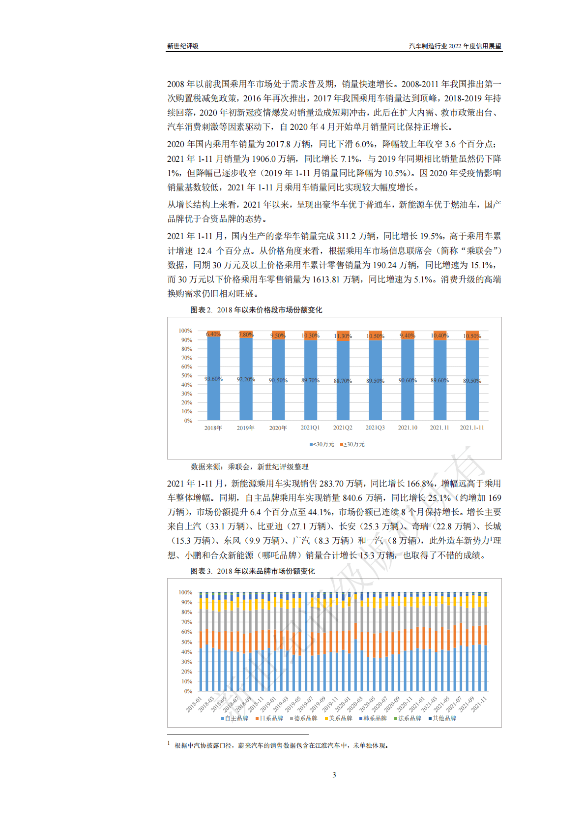 新世纪评级：汽车制造行业2022年度信用展望 第3页