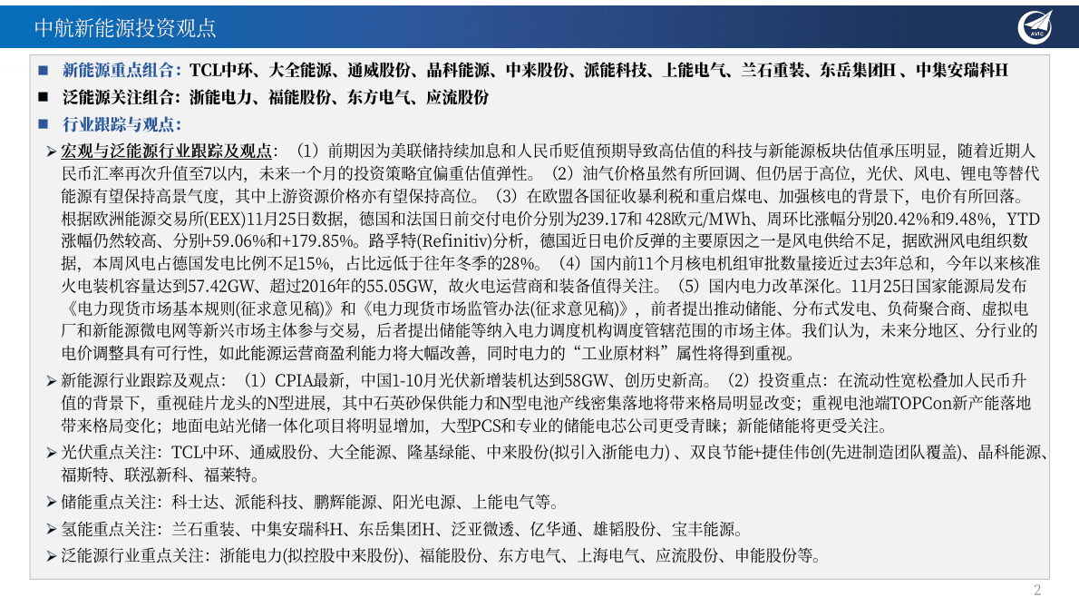新能源行业月度投资观点：能源赛道长且深，汇率逆转投资优选高估值弹性 第2页