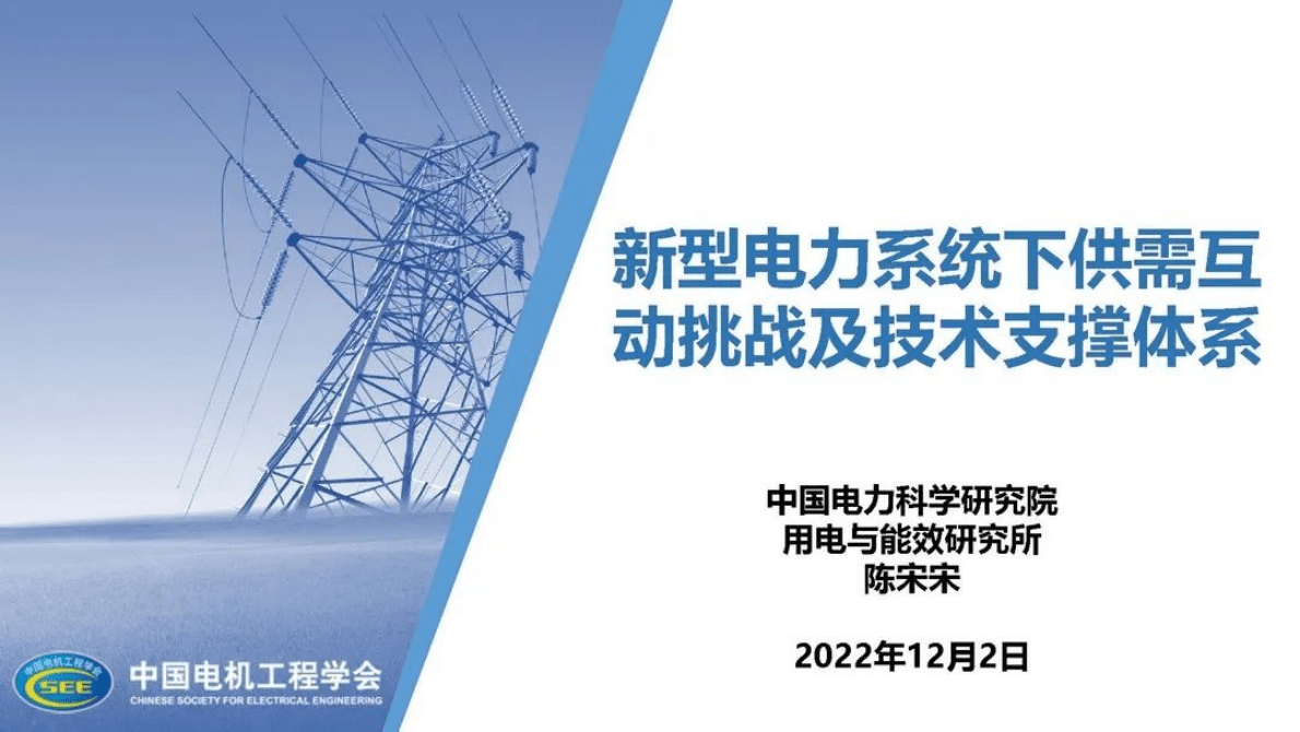中国电力科学研究院：新型电力系统下供需互动挑战及技术支撑体系 第1页