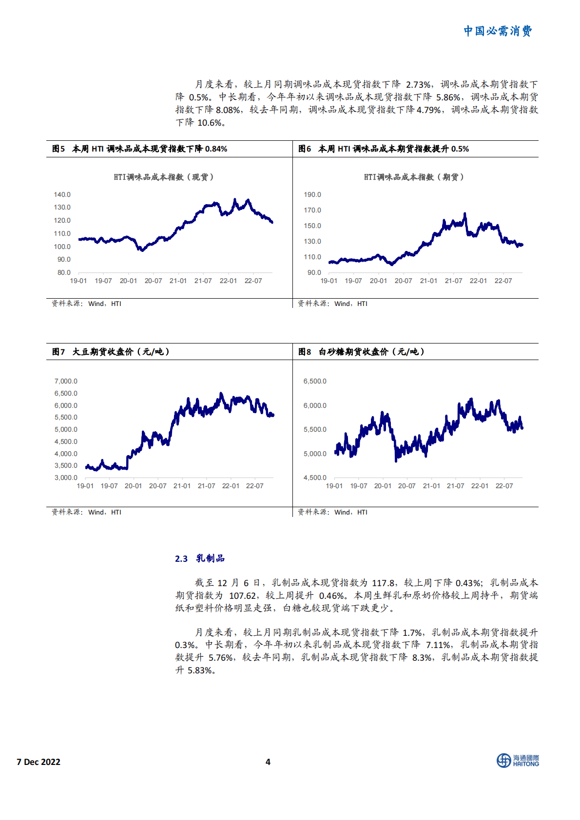 HTI消费品成本指数：包材现货价格走弱，推动行业成本下行 第4页