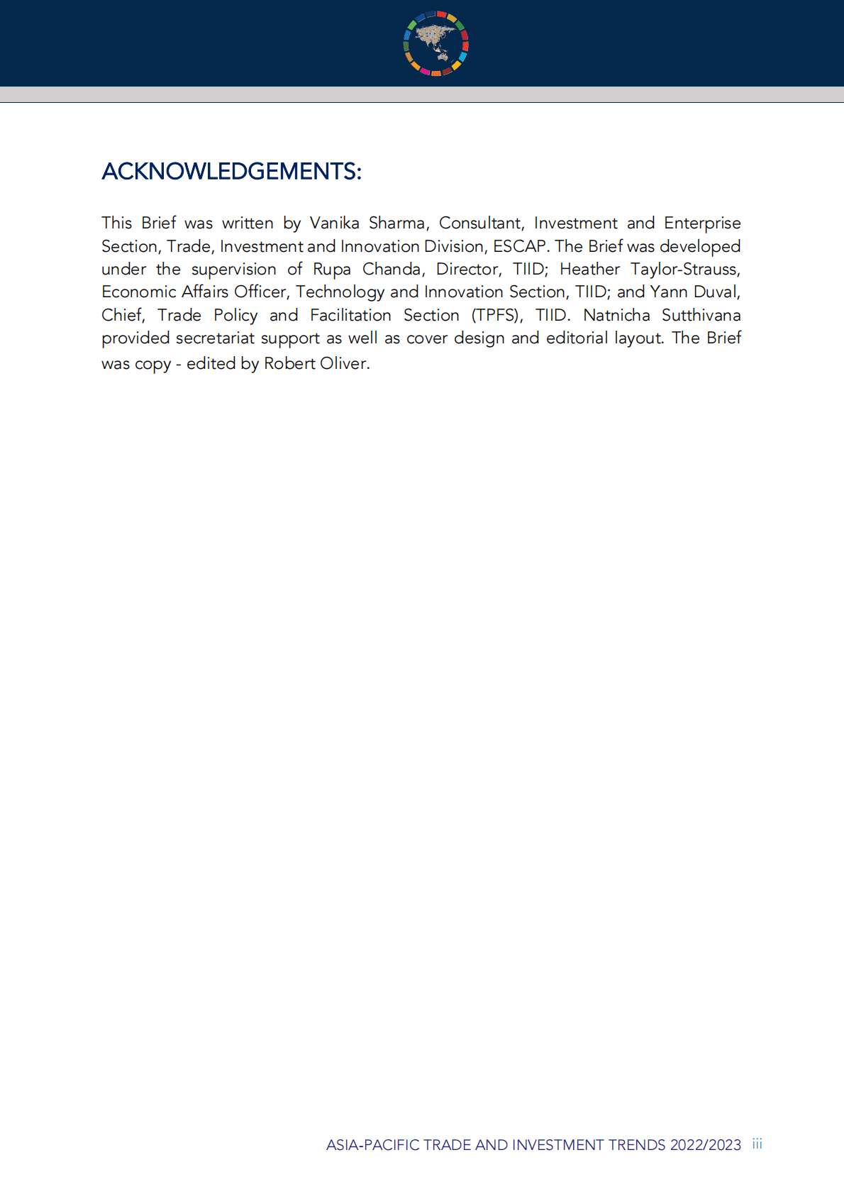 联合国亚洲及太平洋经济社会委员：2022:2023年亚太地区贸易投资趋势【英文版】 第3页
