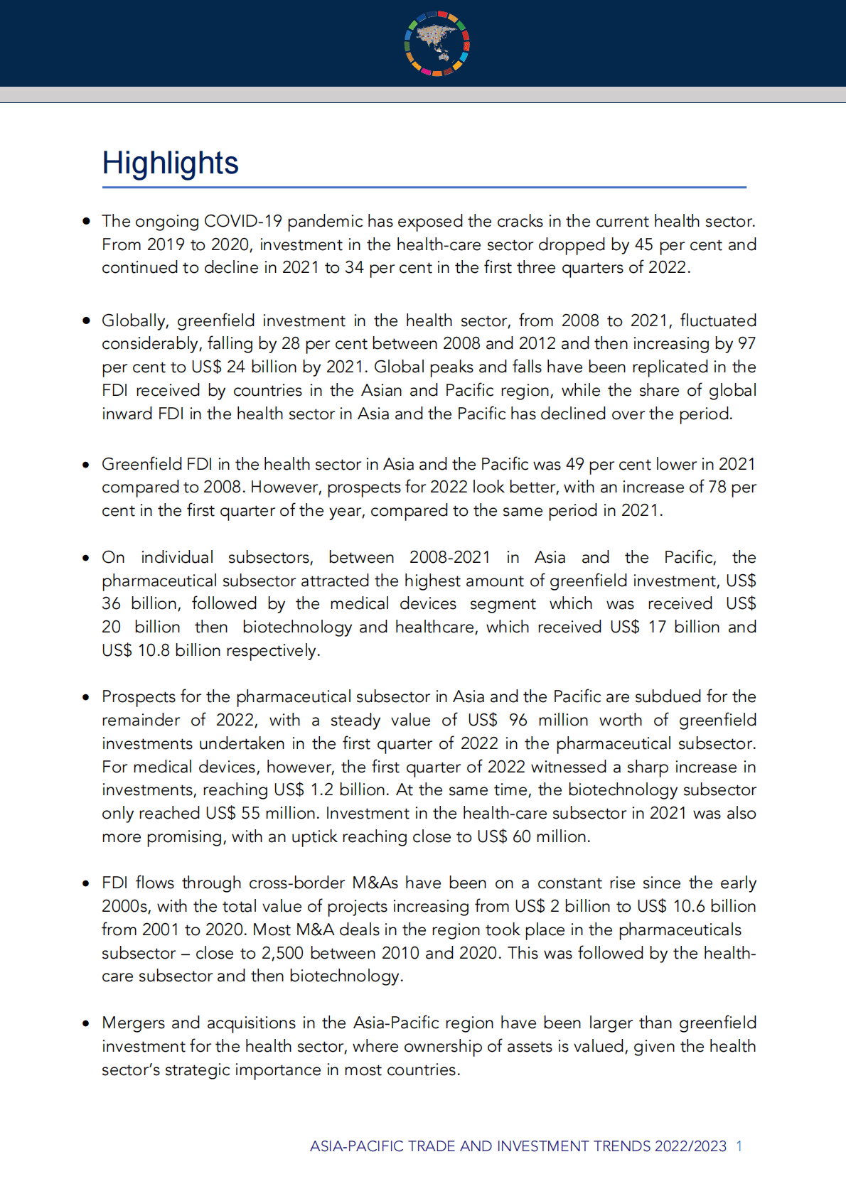 联合国亚洲及太平洋经济社会委员：2022:2023年亚太地区贸易投资趋势【英文版】 第5页