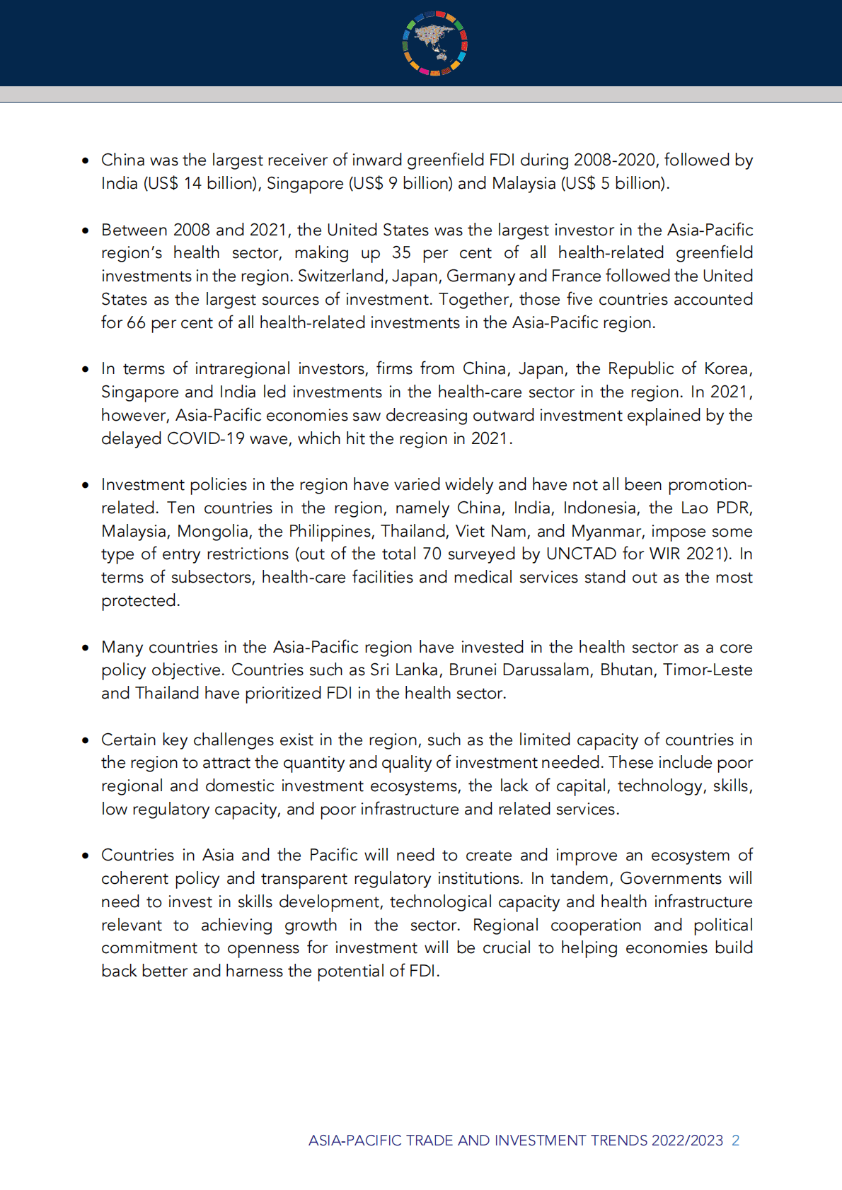 联合国亚洲及太平洋经济社会委员：2022:2023年亚太地区贸易投资趋势【英文版】 第6页