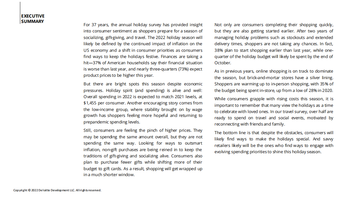 德勤：2022年假日零售调查报告【英文版】 第4页