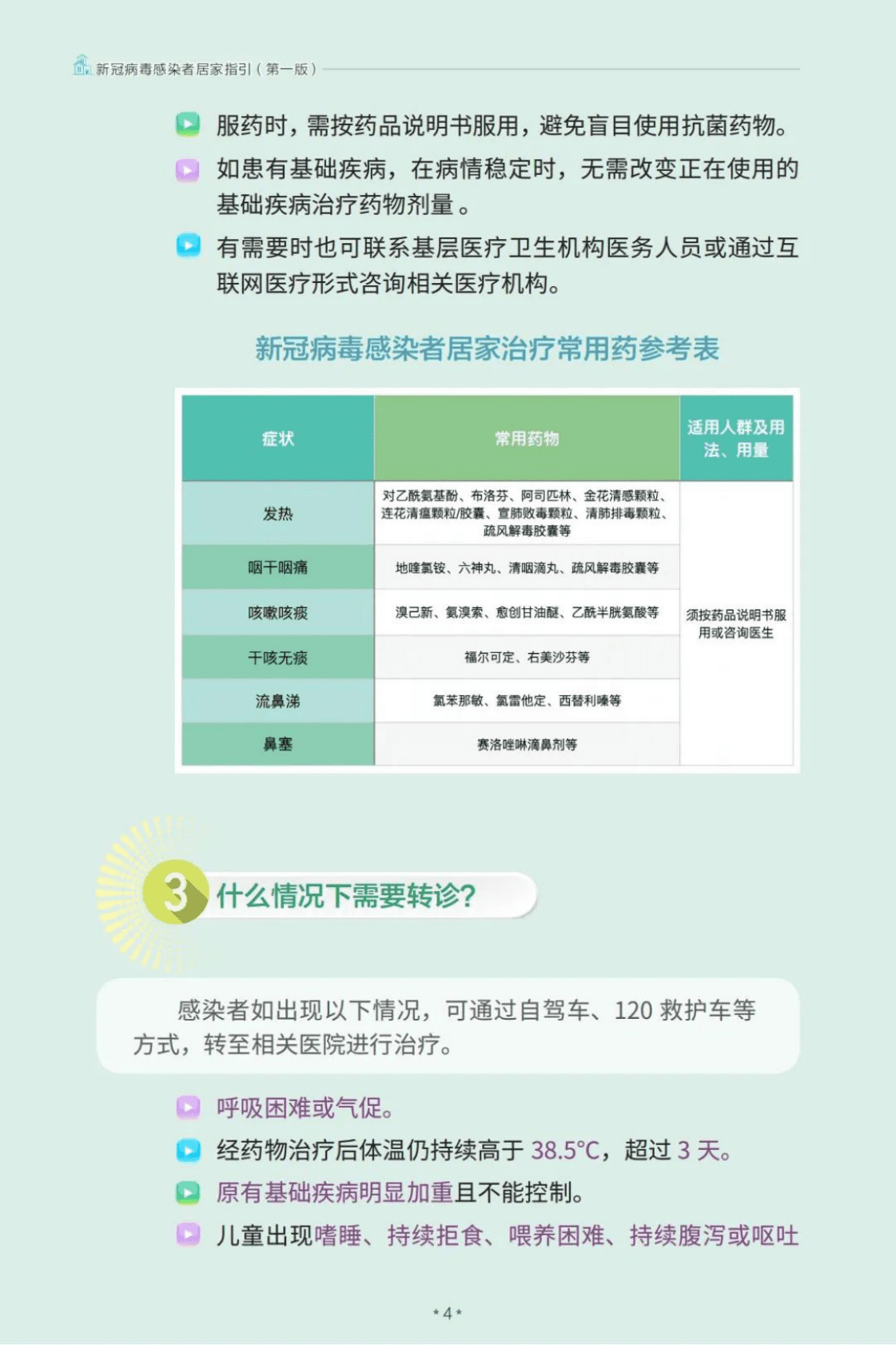 国家卫生健康委：新冠病毒感染者居家指引（第一版） 第4页
