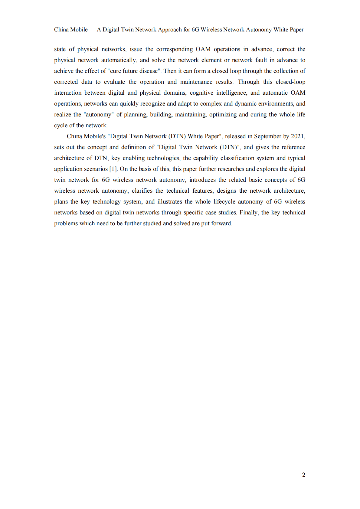 中国移动研究院：A Digital Twin Network Approach for 6G Wireless Network Autonomy White Paper(2022) 第6页