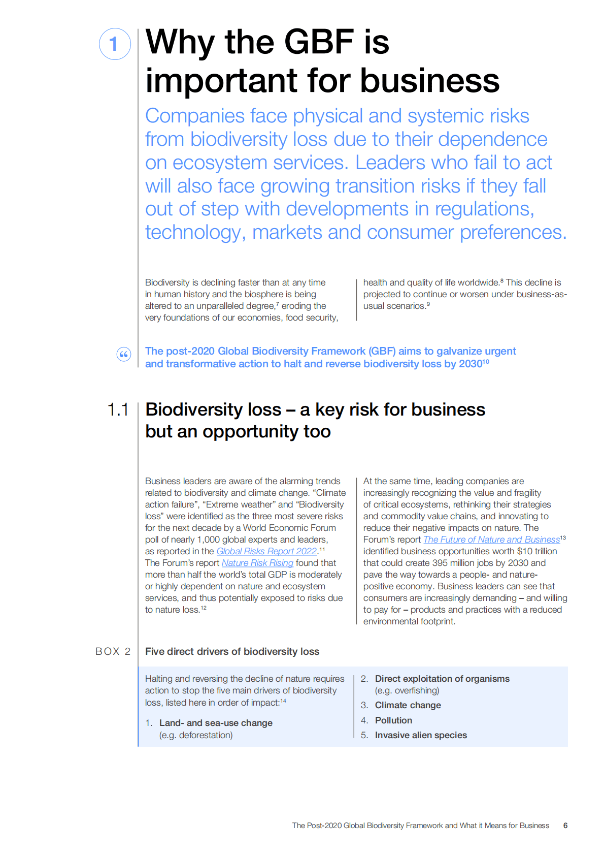 世界经济论坛&普华永道：2020年后全球生物多样性框架及其对企业的意义 第6页