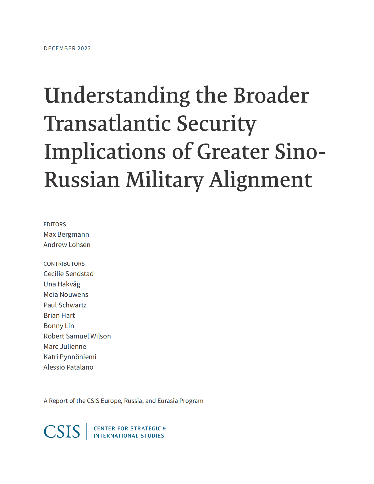 国际战略研究中心：理解中俄军事结盟对跨大西洋安全的更广泛影响【英文版】 第2页
