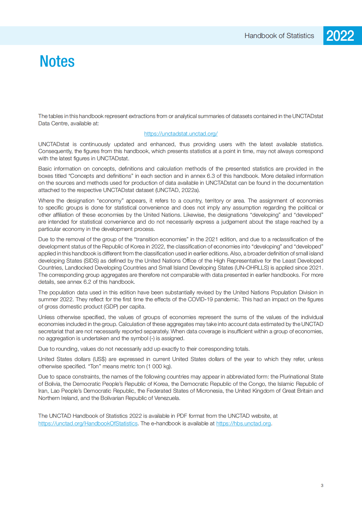 联合国贸发会议：2022年统计手册——2022年全球经济、贸易和发展趋势【英文版】 第3页