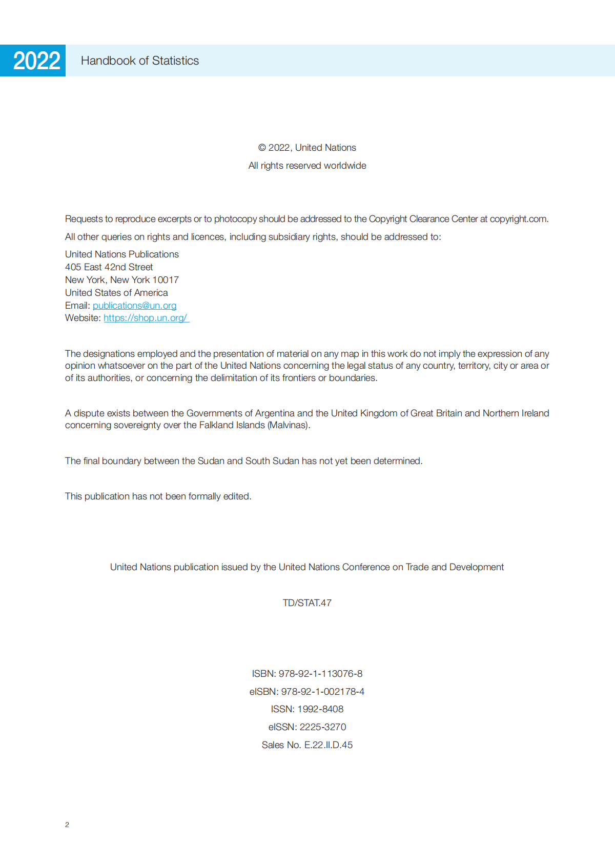 联合国贸发会议：2022年统计手册——2022年全球经济、贸易和发展趋势【英文版】 第2页
