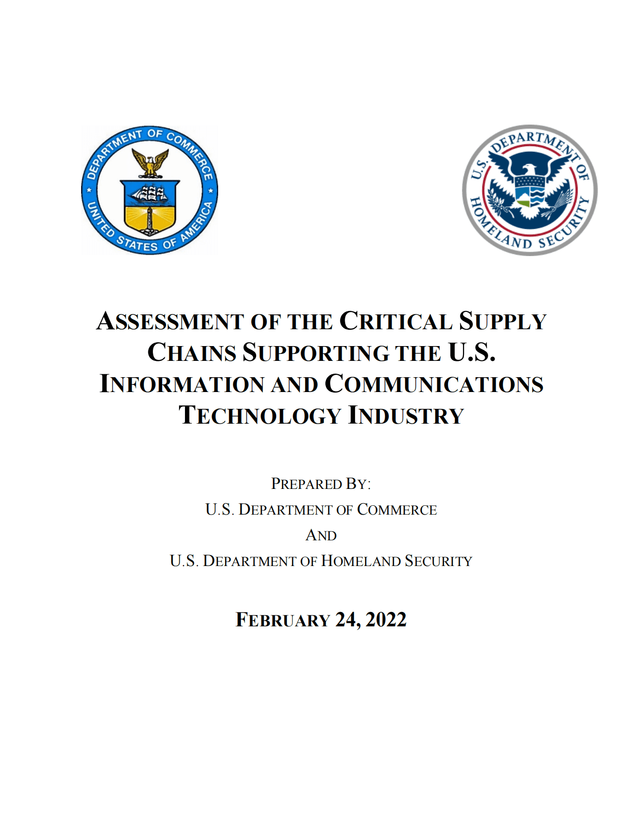 DOC&DHS：美国ICT产业关键供应链评估【英文版】 第1页