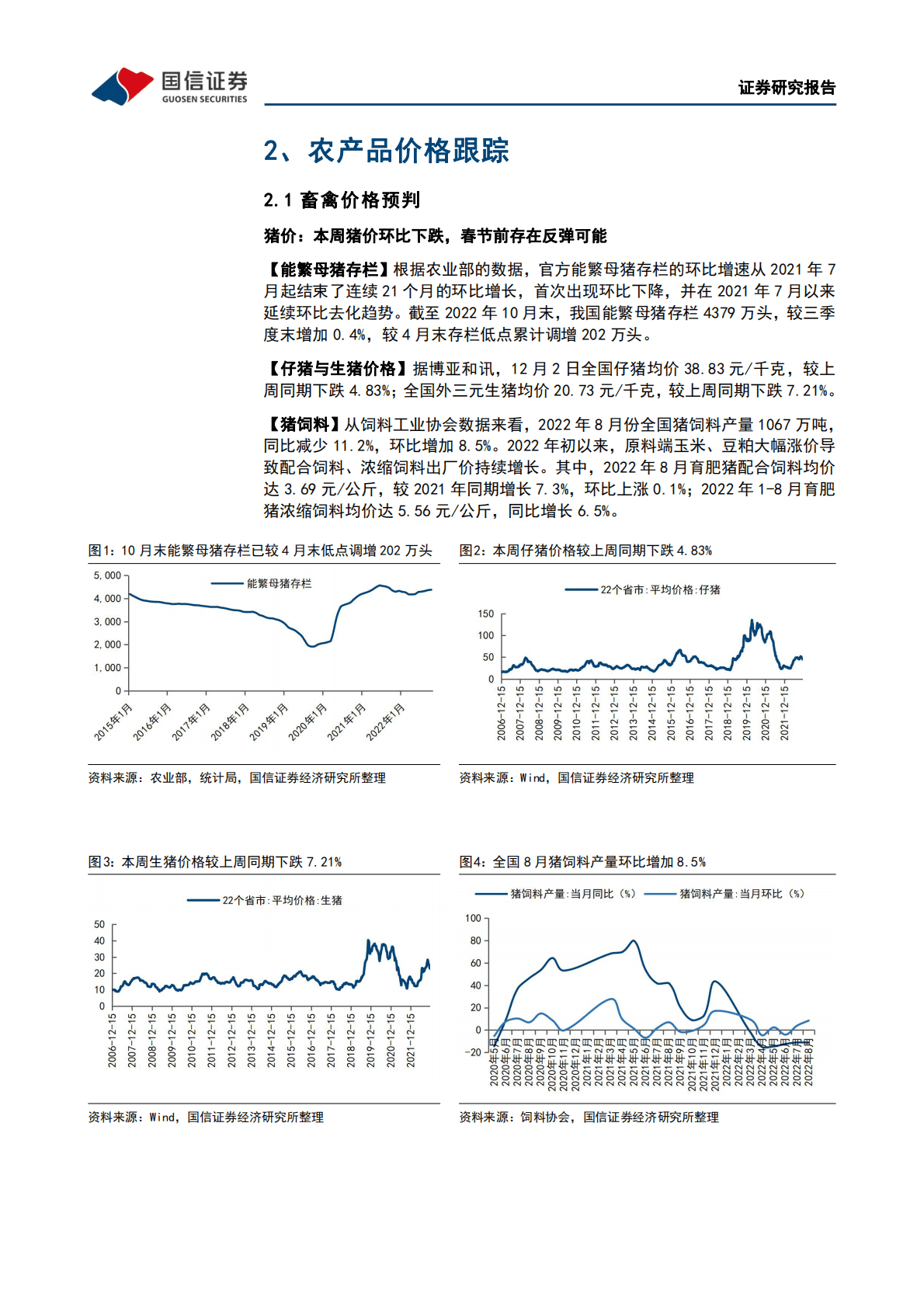 农产品研究跟踪系列报告（54）：本周全国生猪均价环比下跌7.21%，仔猪均价环比下跌4.83% 第6页