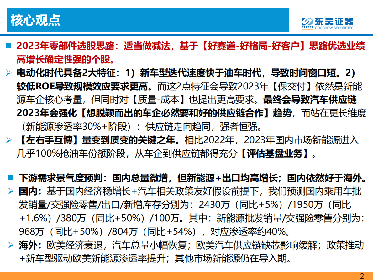 汽车零部件2023年度策略：优选强α个股 第2页