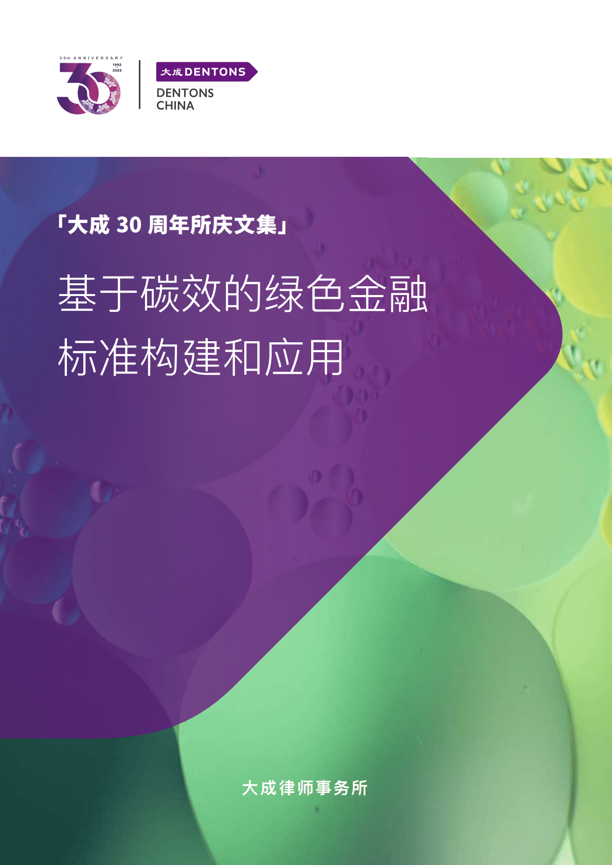 大成Dentons：基于碳效的绿色金融标准构建和应用 第1页