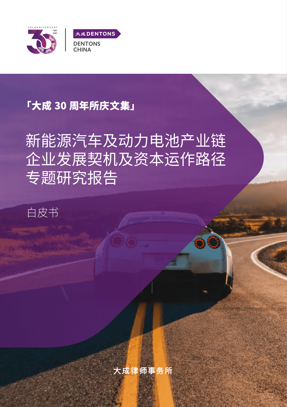 大成Dentons：新能源汽车及动力电池产业链企业发展契机及资本运作路径专题研究 第1页