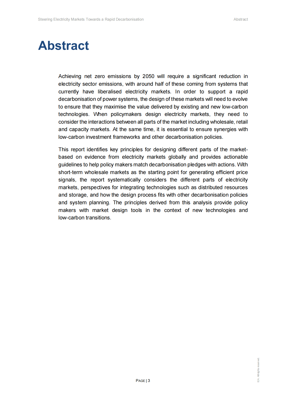 国际能源署IEA：引导电力市场走向快速脱碳【英文版】 第3页