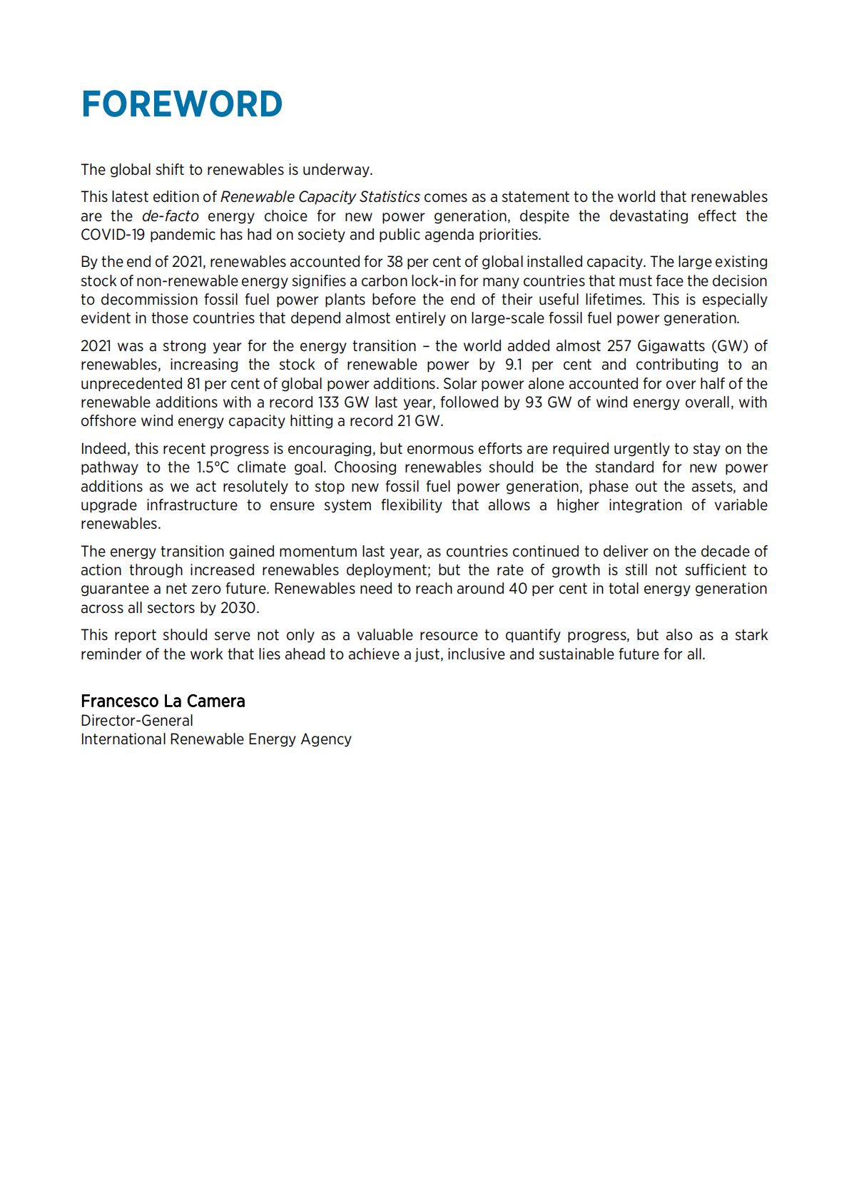 国际可再生能源署：全球可再生能源装机容量统计年鉴2022【英文版】 第3页