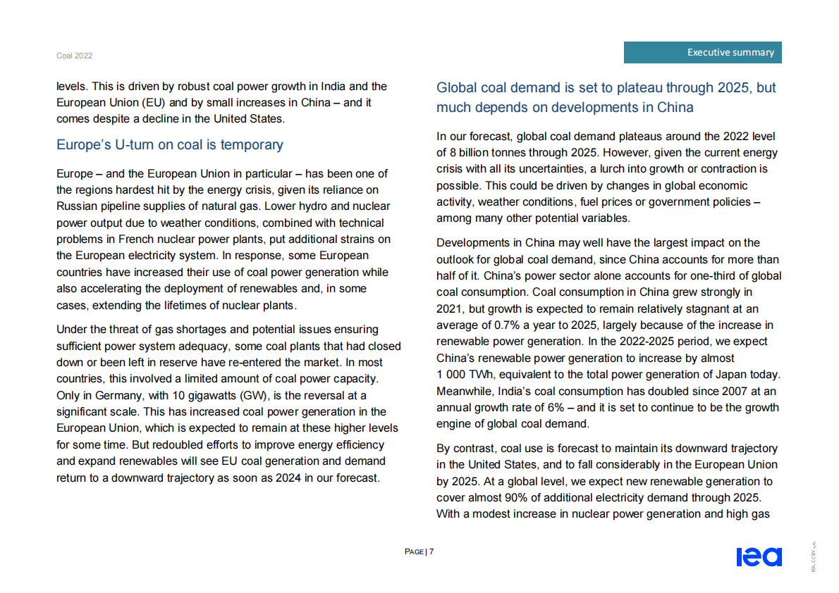 国际能源署（IEA）：煤炭2022&mdash;&mdash;分析和预测至2025【英文版】 第7页