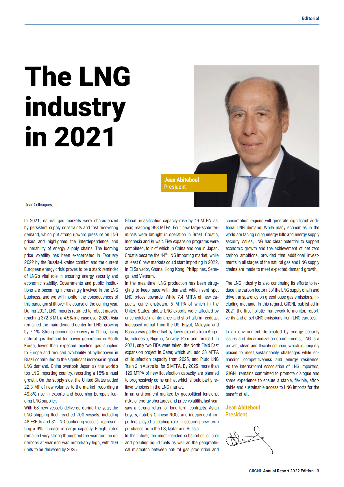 国际液化天然气进口国组织：全球液化天然气行业年度报告2022【英文版】 第3页