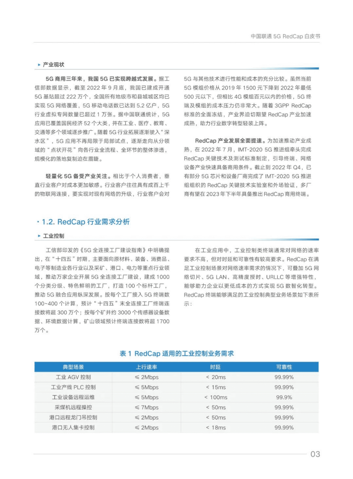 中国联通：中国联通5G RedCap白皮书 第5页