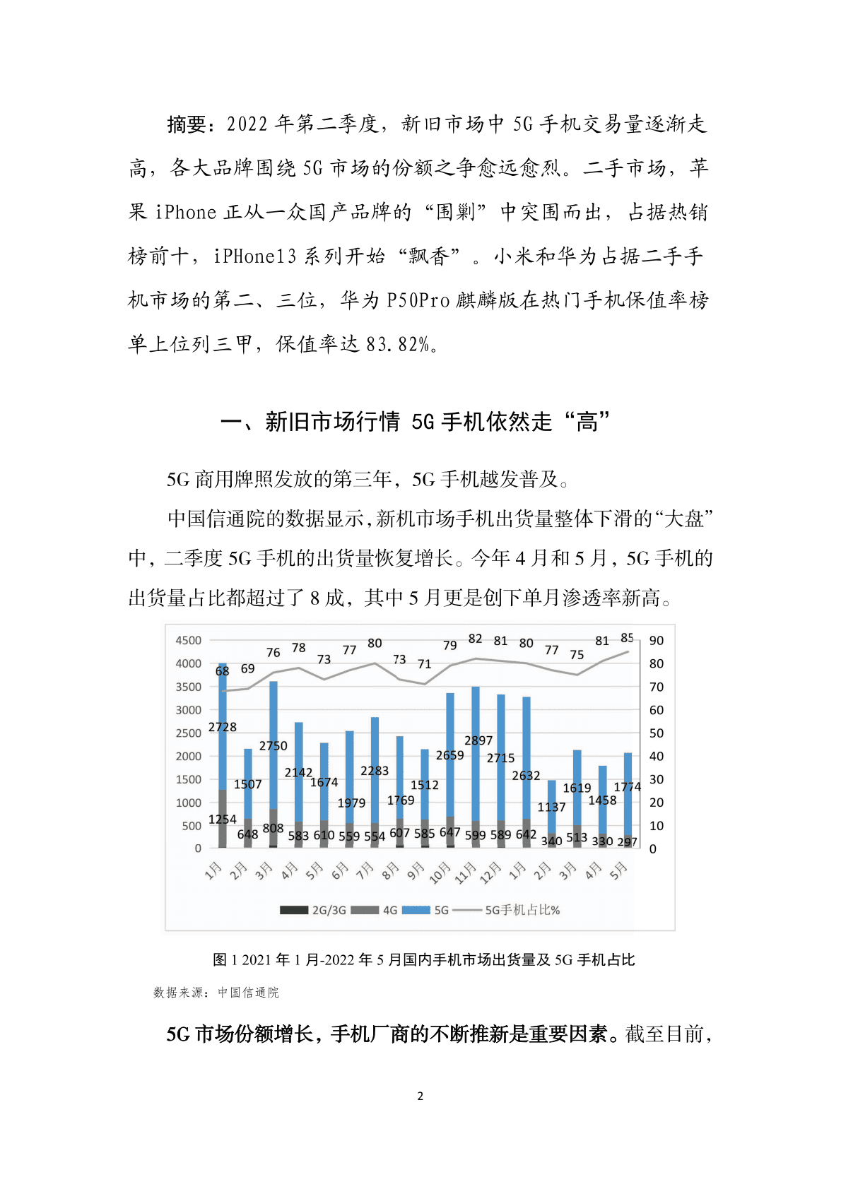 中国旧货业协会：2022年第二季度二手手机保值率研究报告 第2页