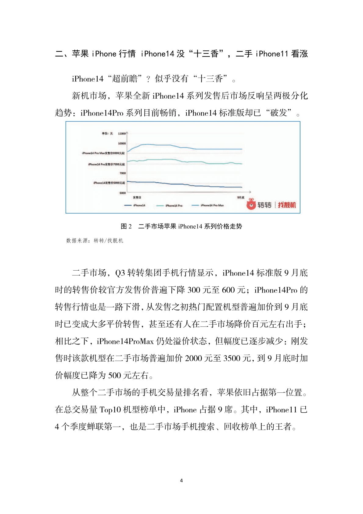 中国旧货业协会：2022年第三季度二手手机保值率研究报告 第4页