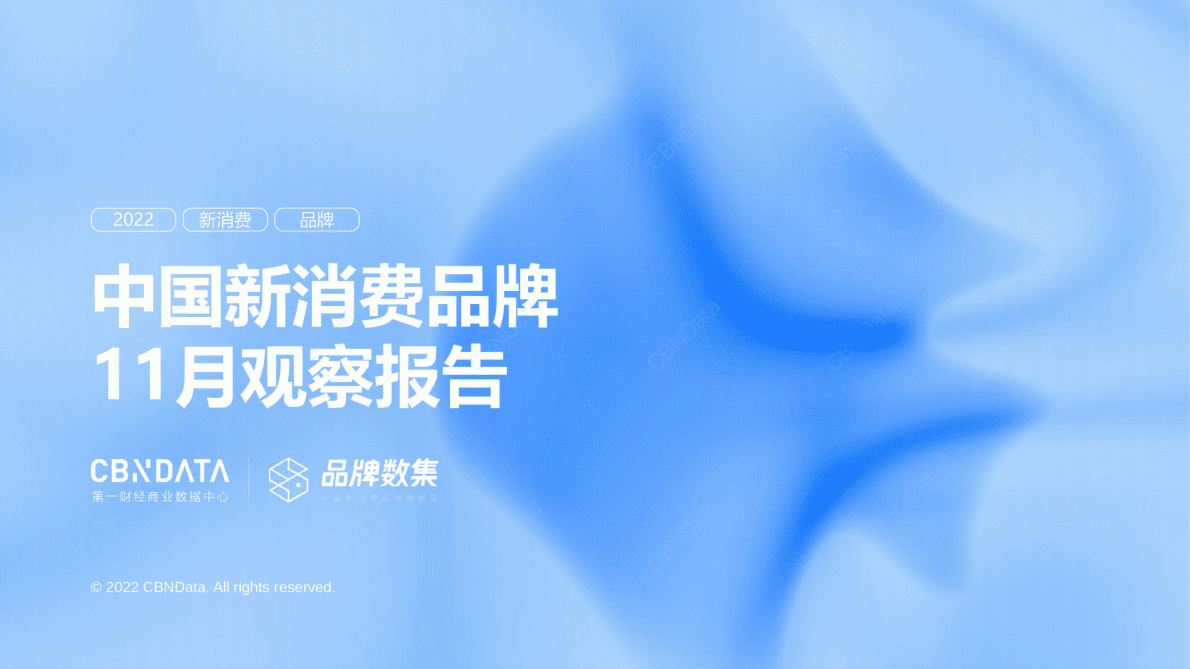 CBNData：2022年中国新消费品牌11月观察报告 第1页