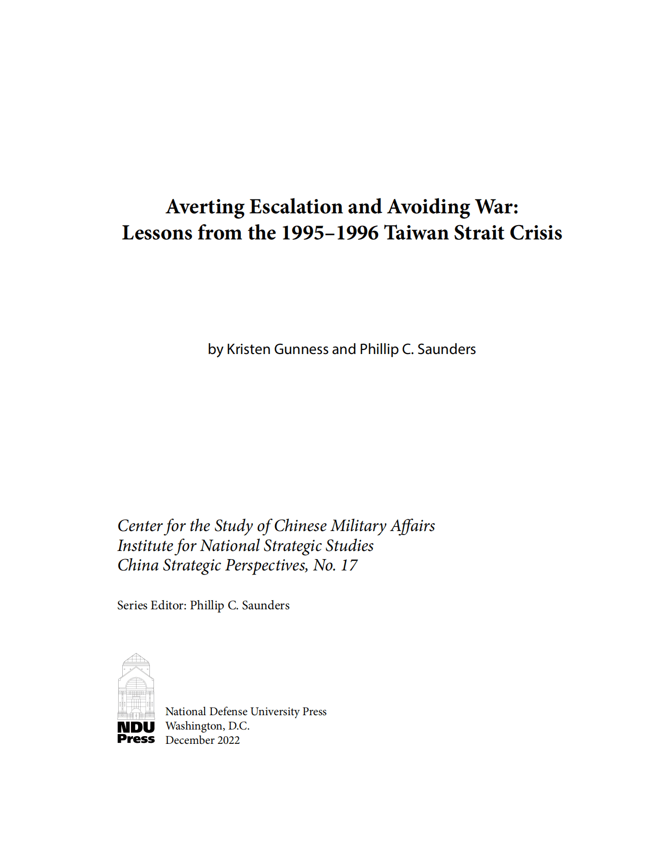 美国国防大学-1996年台海危机的经验教训：防止升级和战争（英） 第5页