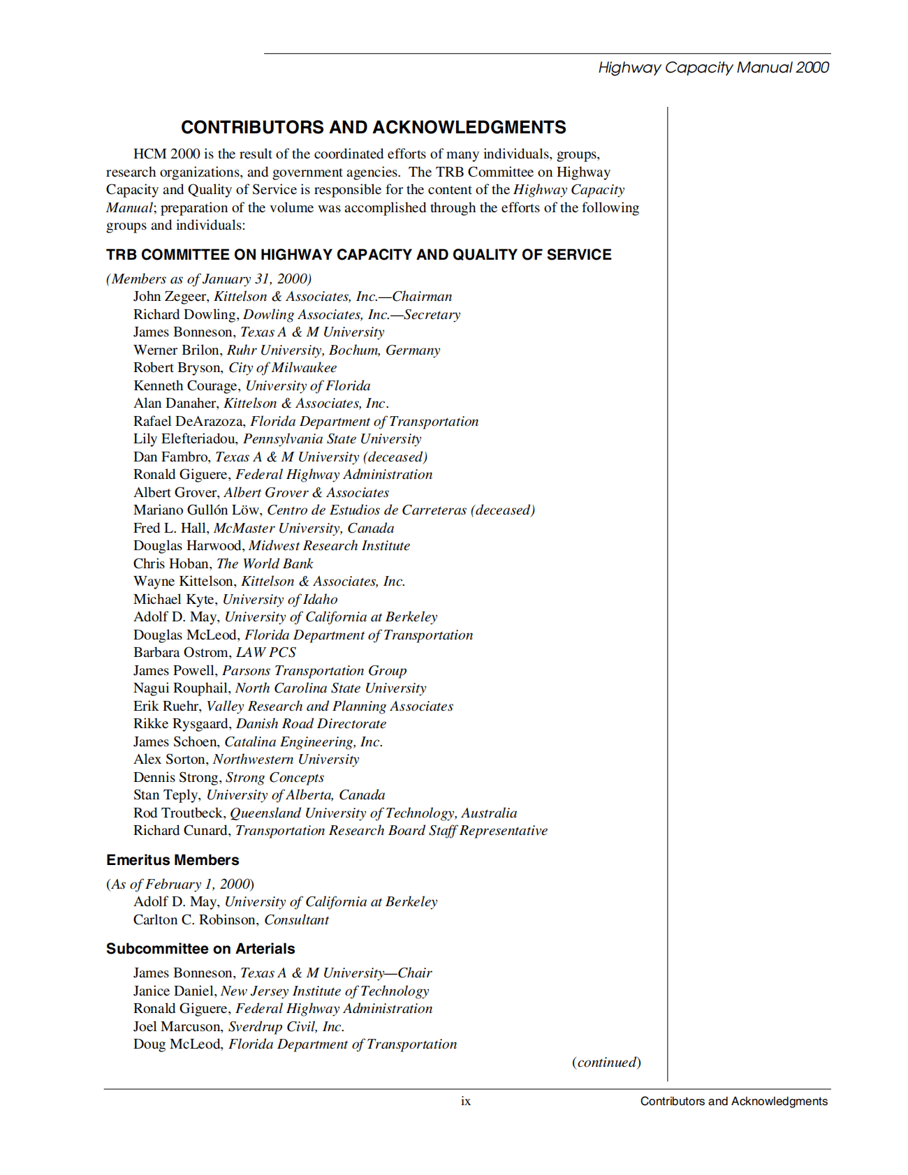 美国交通研究委员会：美国道路通行能力手册 HCM2000（英文版） 第5页