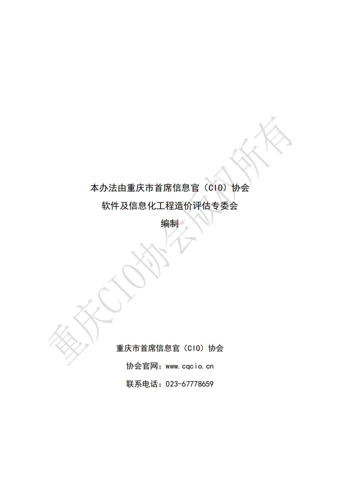重庆市首席信息官（CIO）协会：软件及信息化工程造价管理办法 第2页