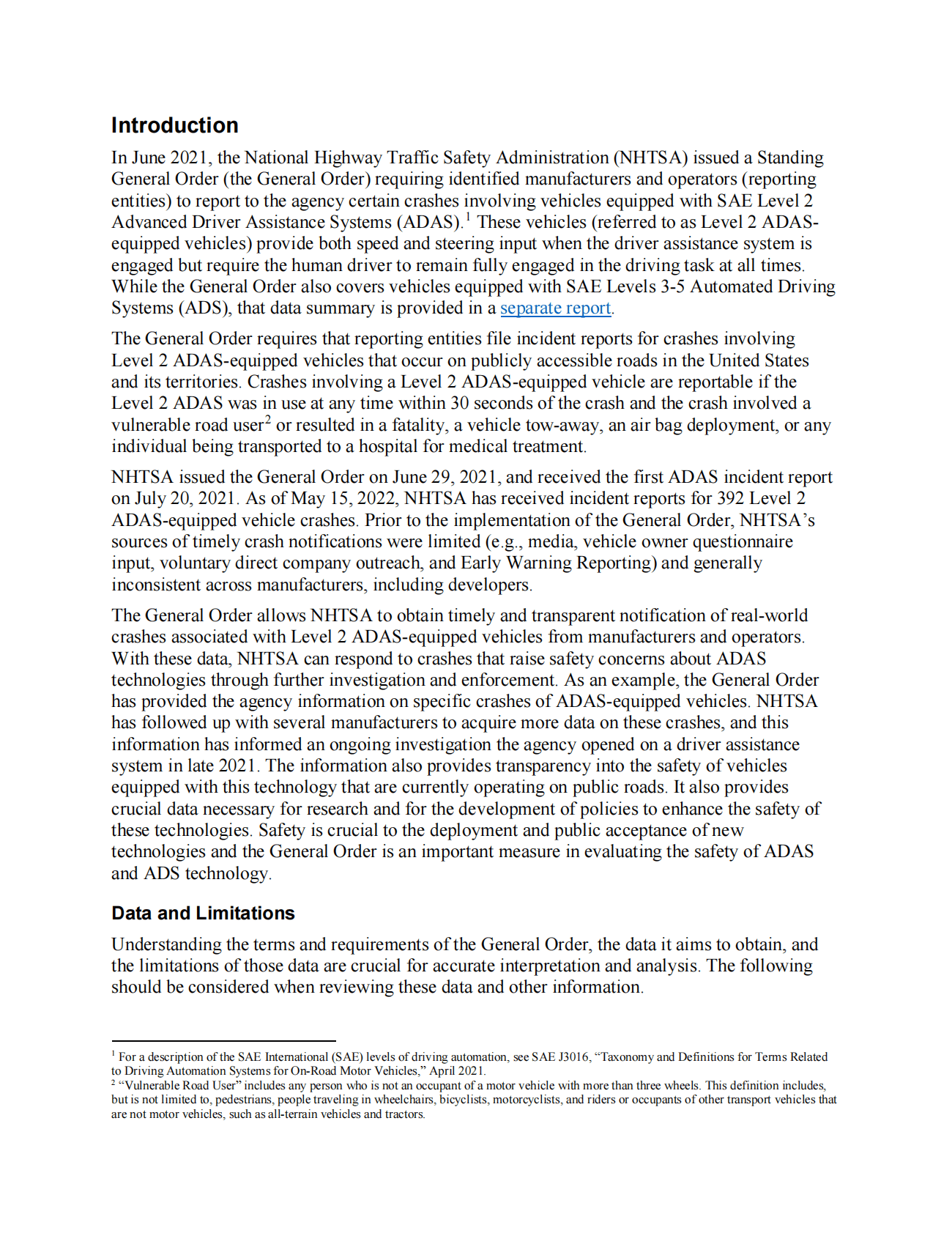NHTSA：2022年6月美国L2驾驶辅助系统的事故报告（英） 第2页