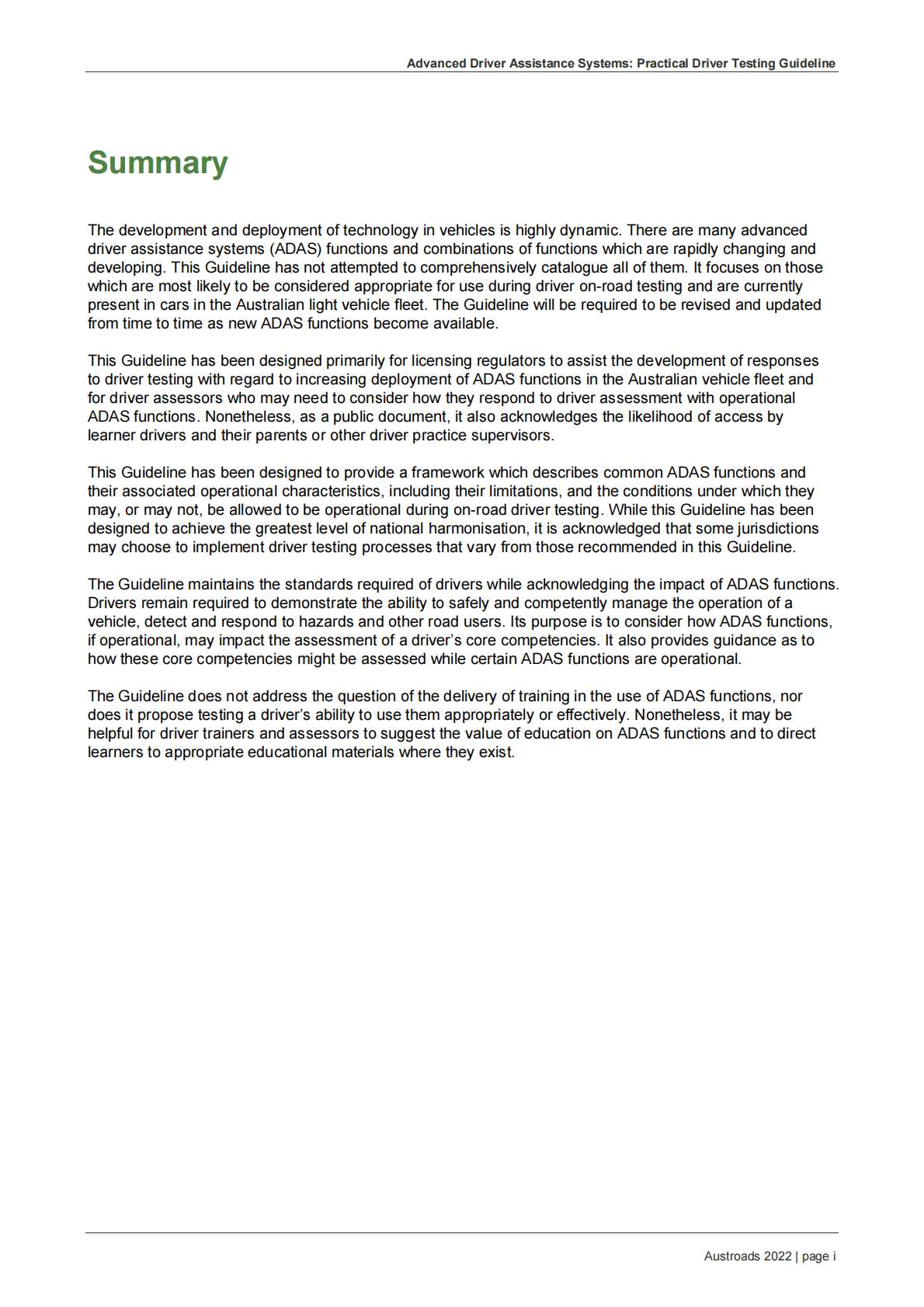 Austroads：高级驾驶辅助系统：实用驾驶员测试指南【英文版】 第3页