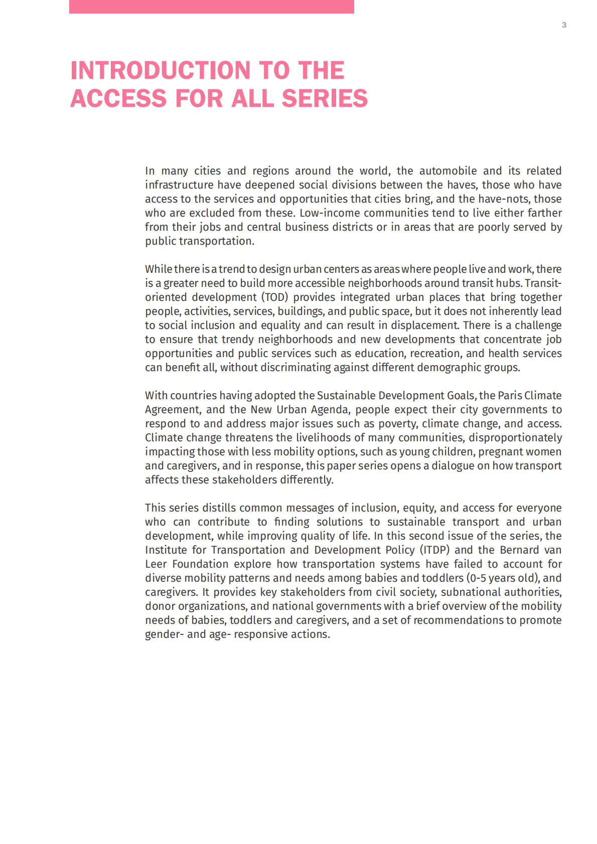 ITDP：人人享有可及性&mdash;&mdash;无障碍与婴儿、幼儿及其照护者报告【英文版】 第3页