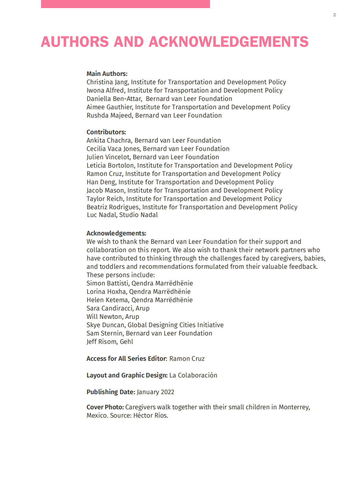 ITDP：人人享有可及性&mdash;&mdash;无障碍与婴儿、幼儿及其照护者报告【英文版】 第2页