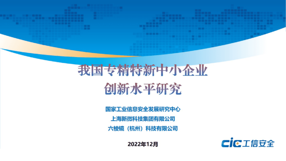 工信安全中心：我国专精特新中小企业创新水平研究 第1页