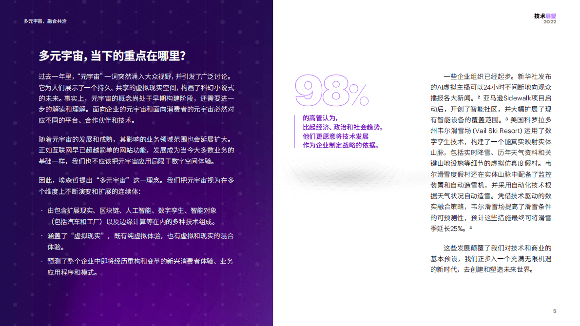 埃森哲：技术展望2022&mdash;&mdash;企业级元宇宙将重塑商业格局（中文版摘要） 第5页