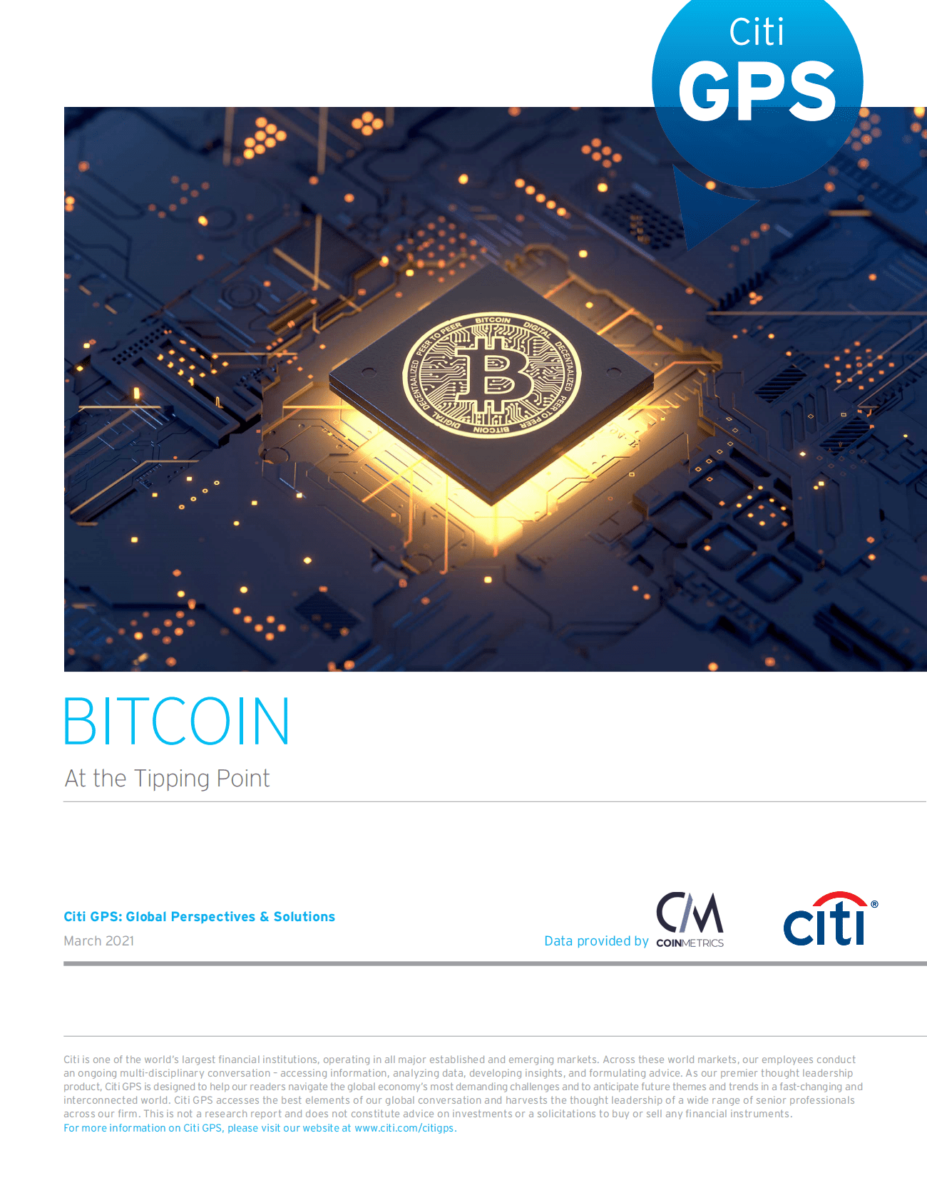 花旗银行：处于引爆点的比特币【英文版】 第1页