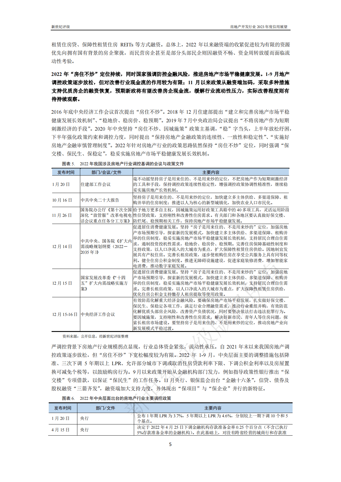 新世纪评级：房地产开发行业2023年度信用展望 第5页