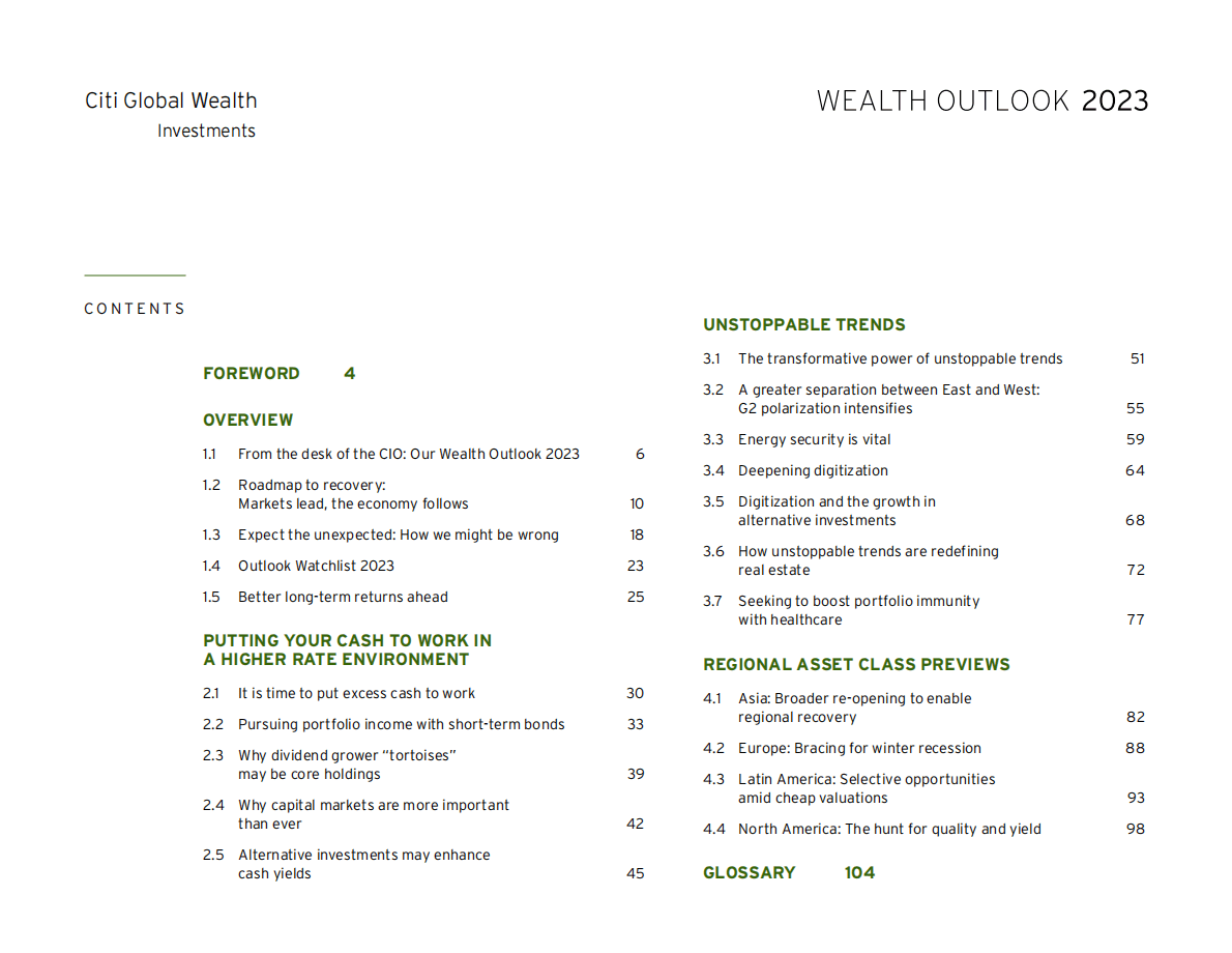 花旗银行：2023年财富展望报告（英） 第3页