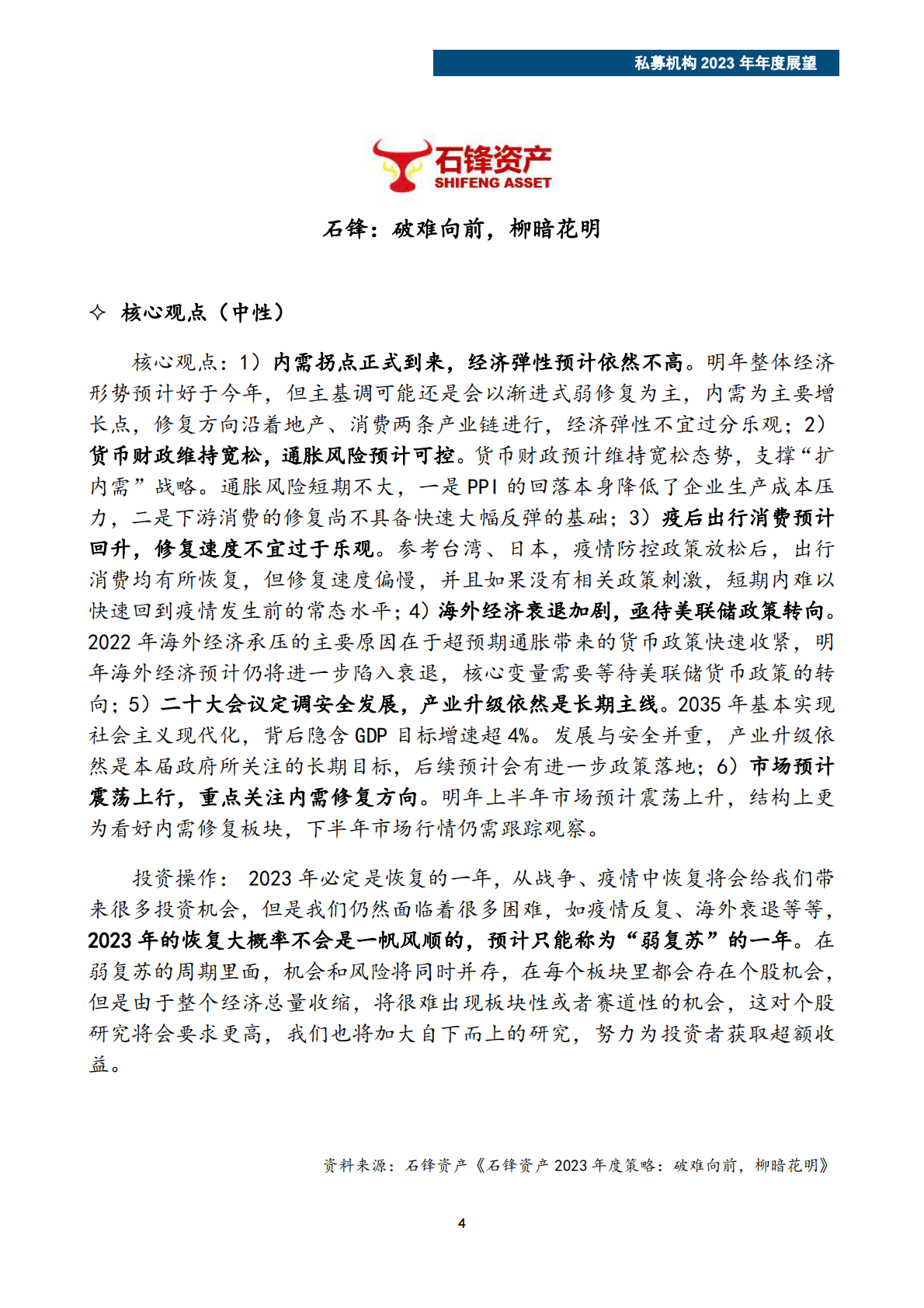 私募机构2023年年度展望观点汇总 第6页