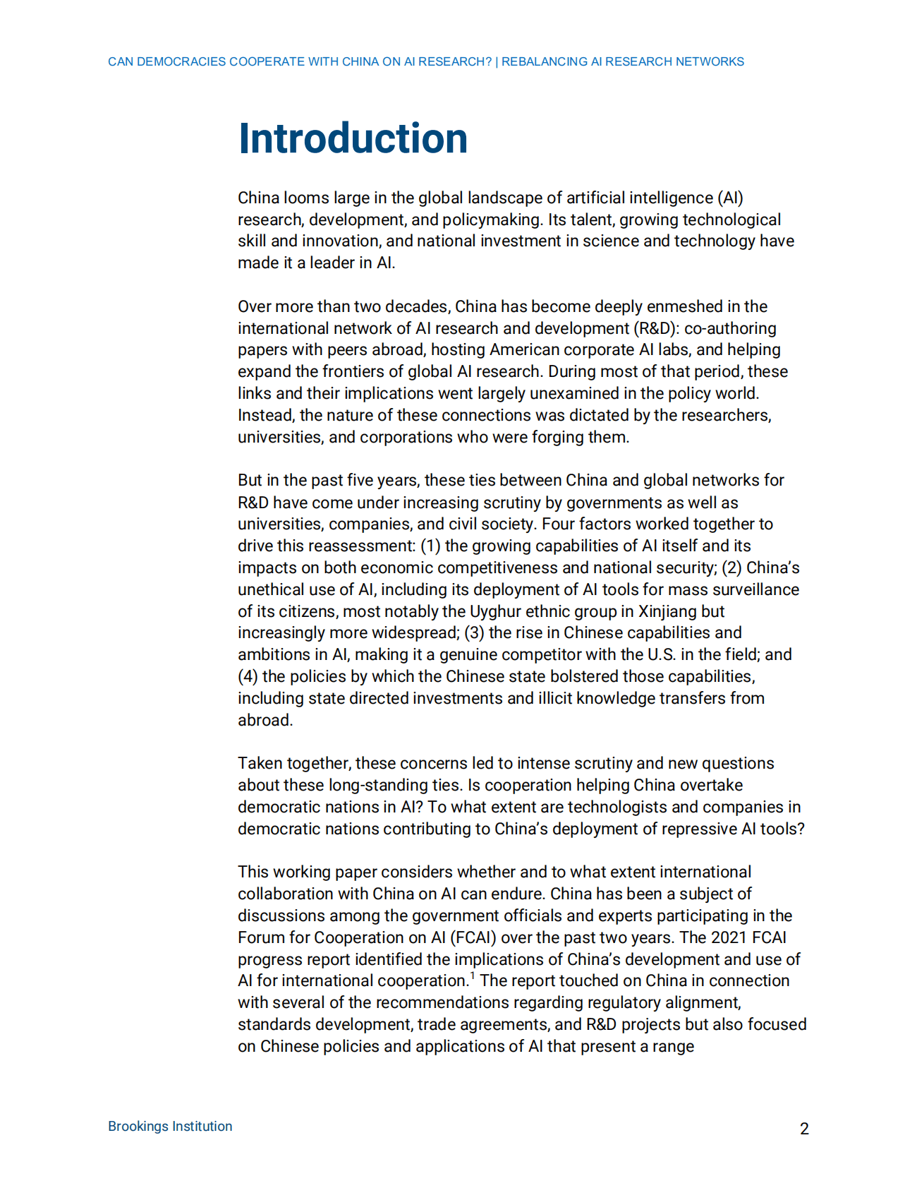 布鲁金斯学会：能否在人工智能研究方面与中国合作？重新平衡人工智能研究网络【英文版】 第3页