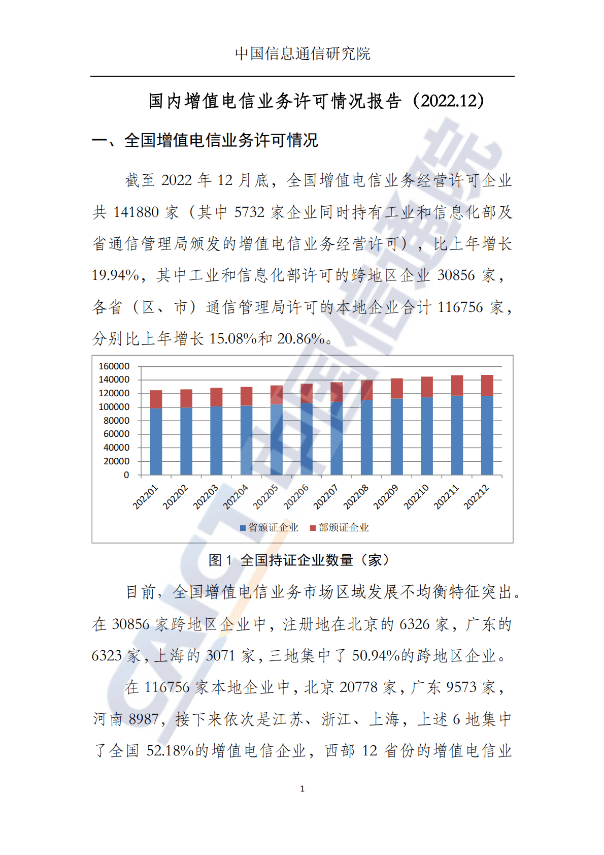 中国信通院：国内增值电信业务许可情况报告（2022.12） 第2页