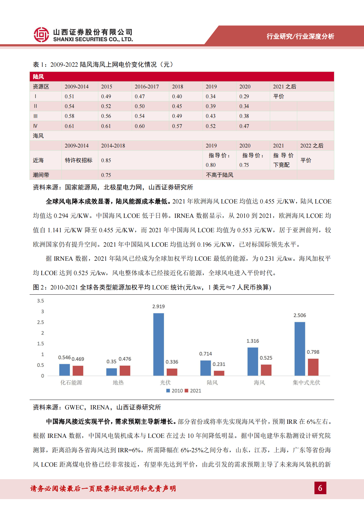 风电行业深度报告：海风开启高景气周期，聚焦风机大型化与高附加值环节 第6页