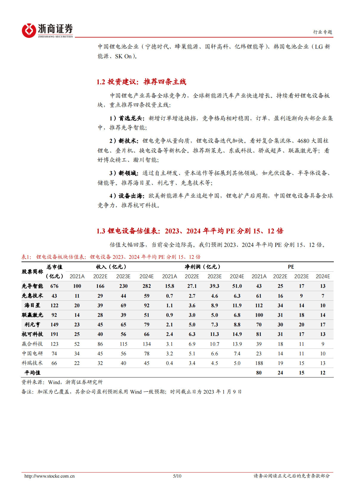 锂电设备行业专题报告：否极泰来；全年订单有望超预期，安全边际高 第5页