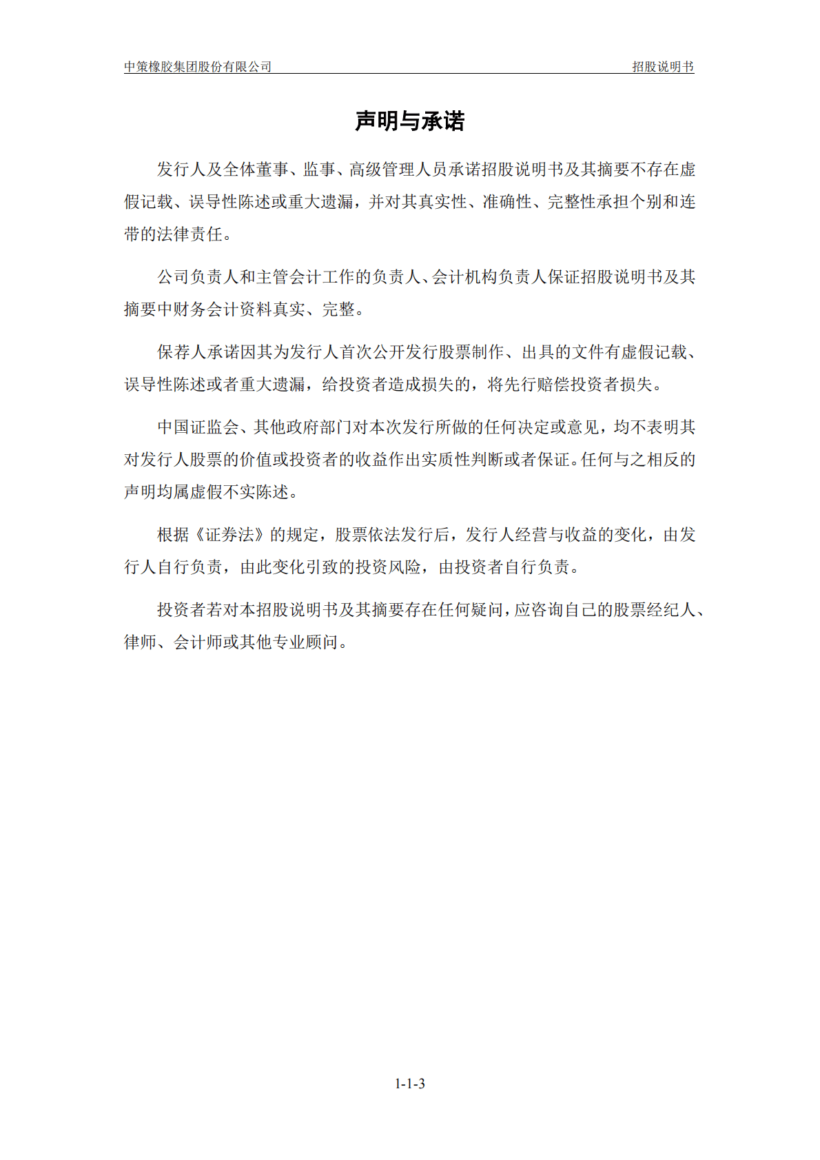 中策橡胶集团股份有限公司上交所主板IPO上市招股说明书 第3页