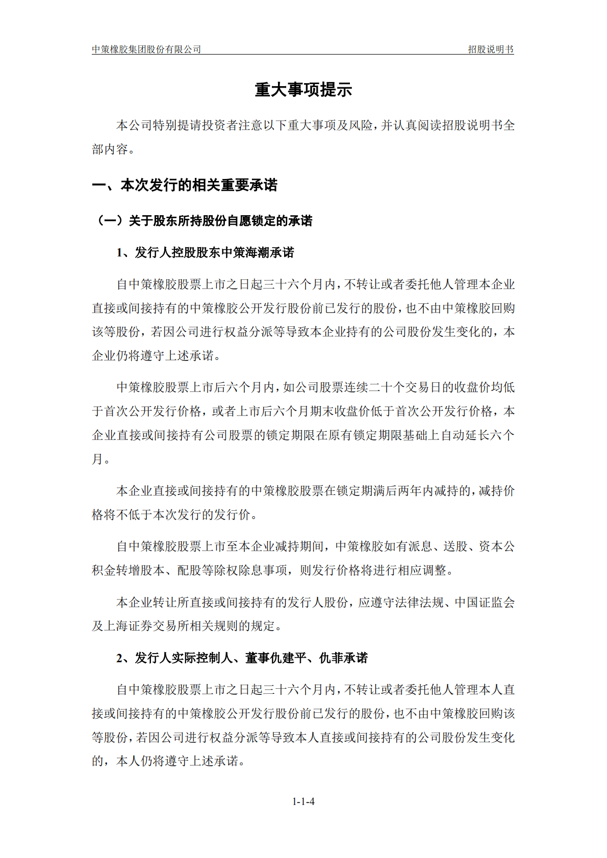 中策橡胶集团股份有限公司上交所主板IPO上市招股说明书 第4页