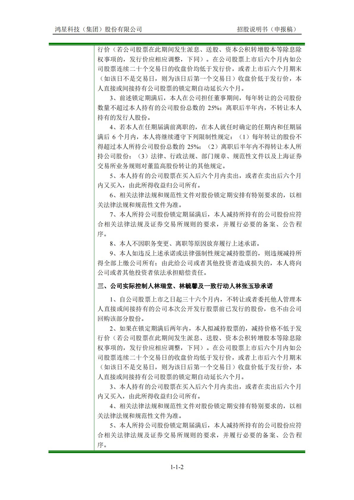 鸿星科技(集团)股份有限公司上交所主板IPO上市招股说明书 第3页