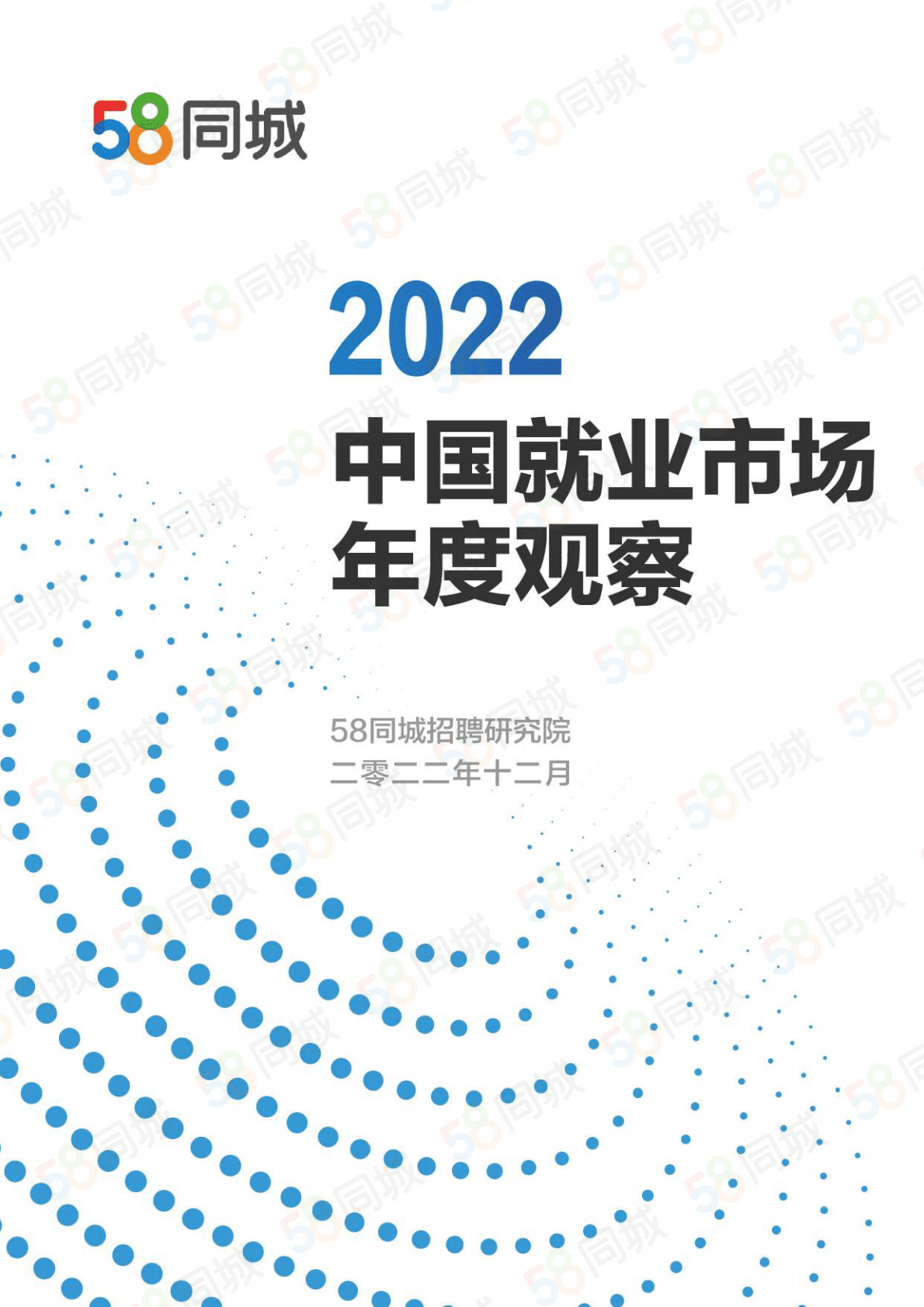 58同城：2022中国就业市场年度观察 第1页