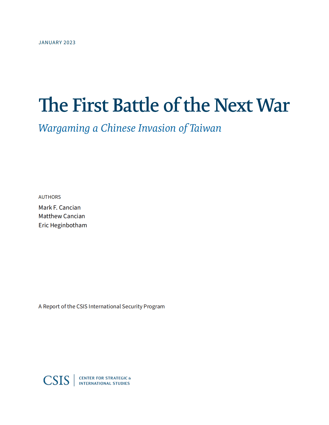 国际战略研究中心：下一场战争的第一场战役：台海战争博弈【英文版】 第2页